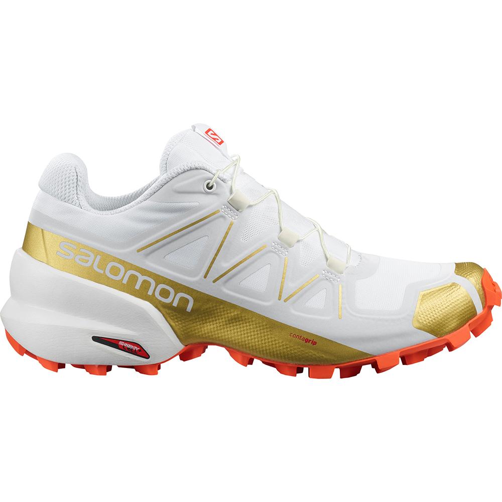 Salomon SPEEDCROSS 5 GTS W Zapatillas Trail Running Mujer - Blancas - Colombia (70381-KCIS)